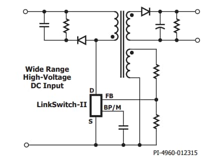 Application Circuit Diagram - Power Integrations LinkSwitch-II CV/CC Switchers